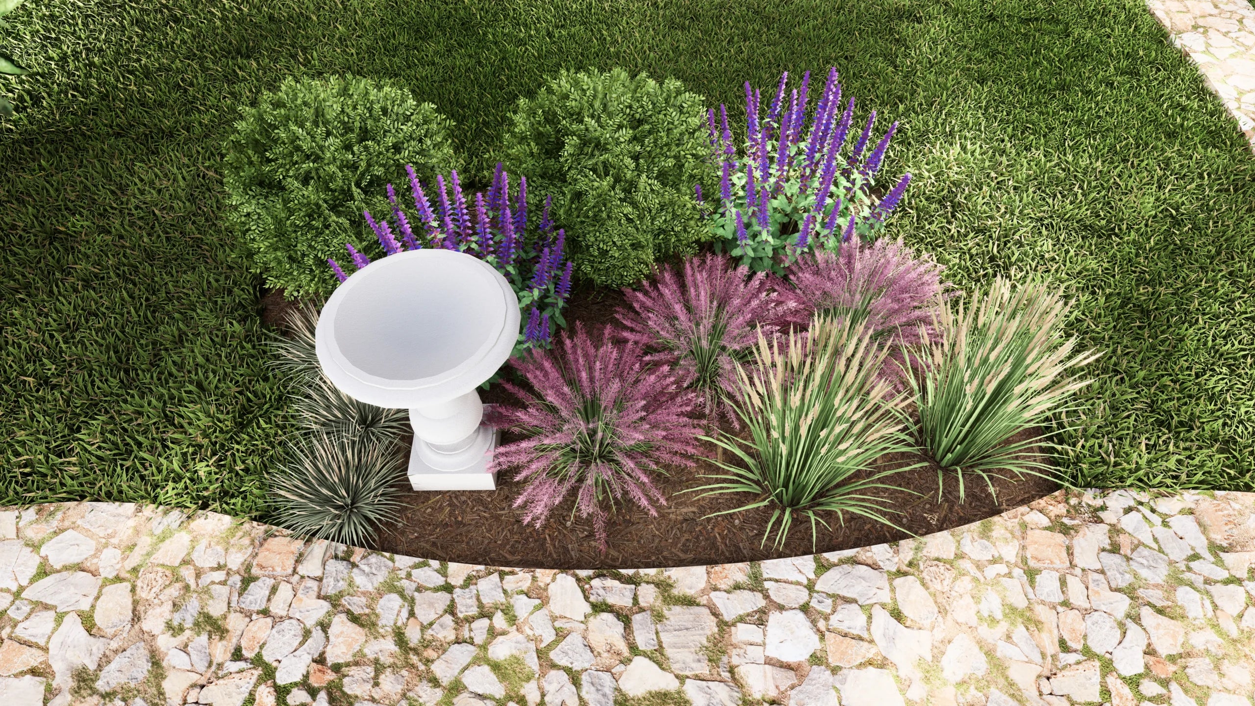 Bird Bath Garden Design 5&