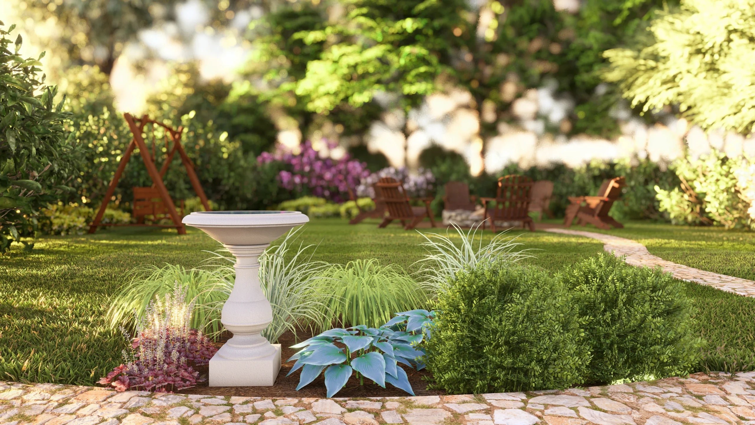 Bird Bath Garden Design 5&