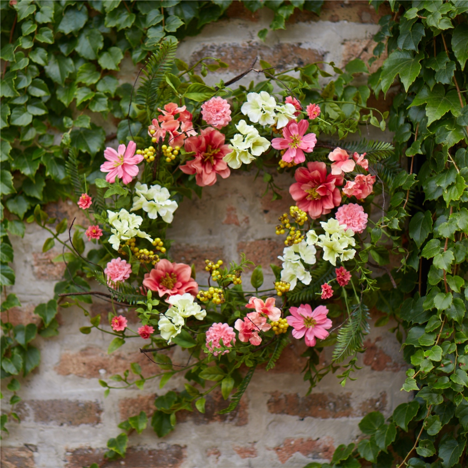 Cosmos/Berry Wreath 27"D Polyester/Plastic
