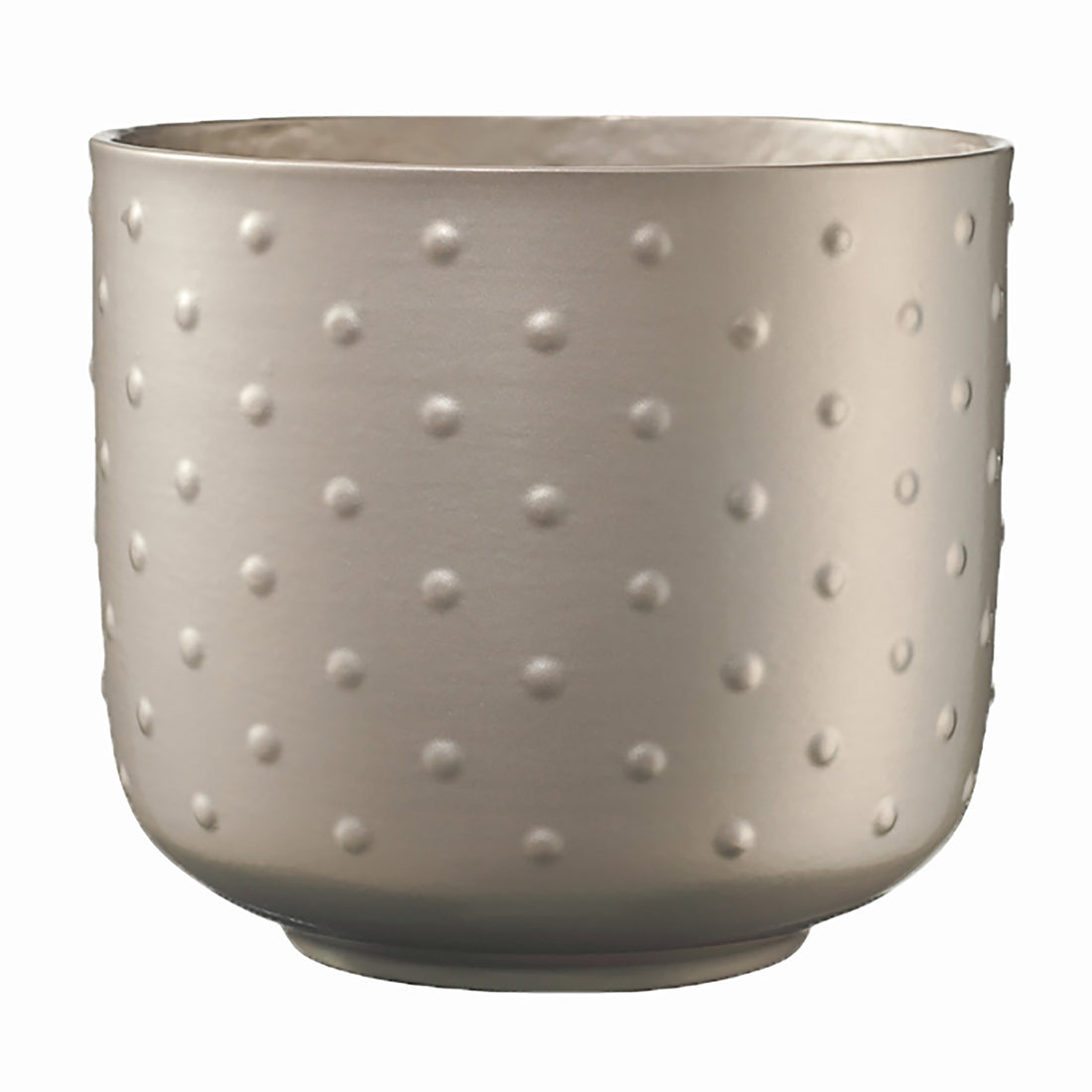 5.1" Gray Beige Metallic Ceramic Baku Glamour Pot