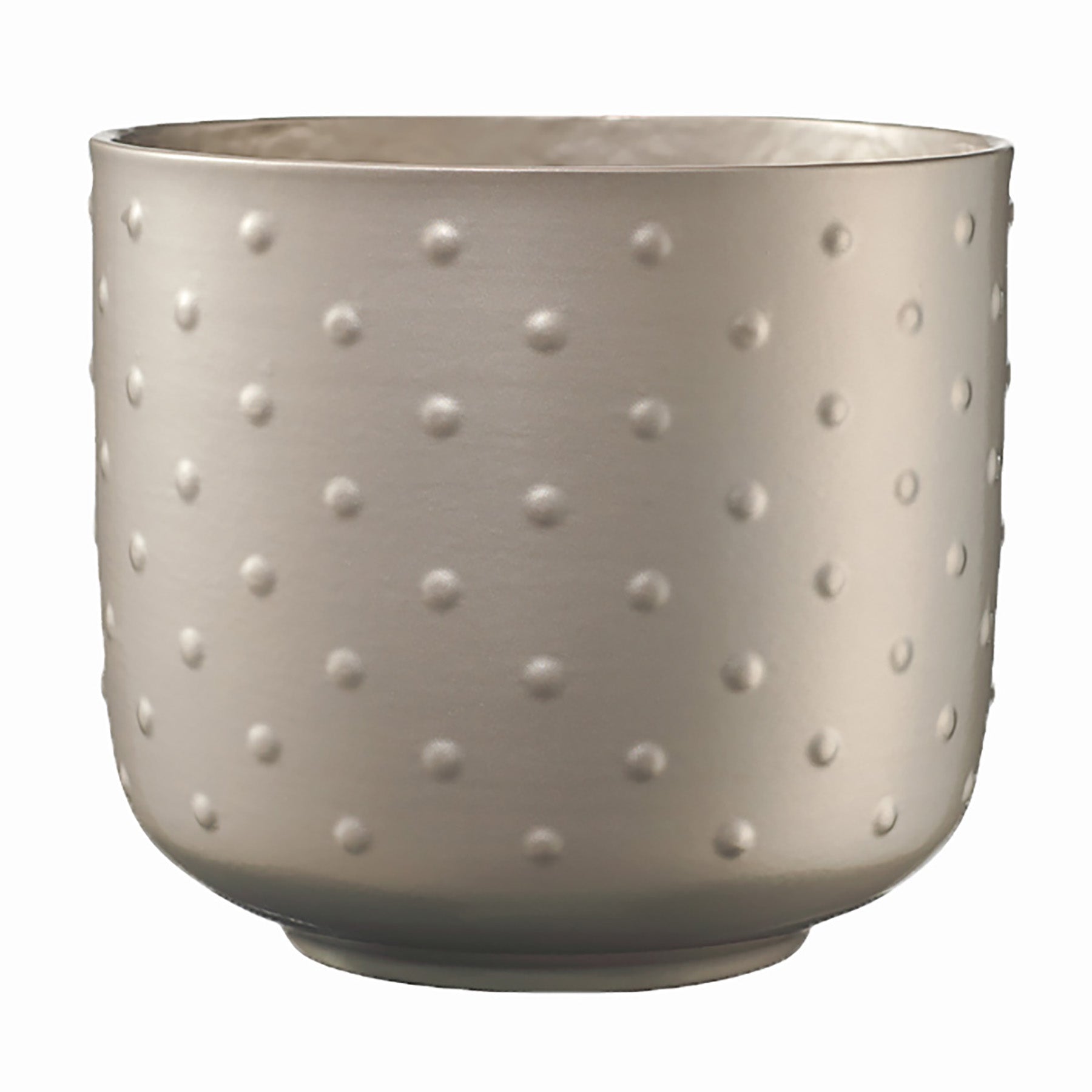 5.1" Gray Beige Metallic Ceramic Baku Glamour Pot
