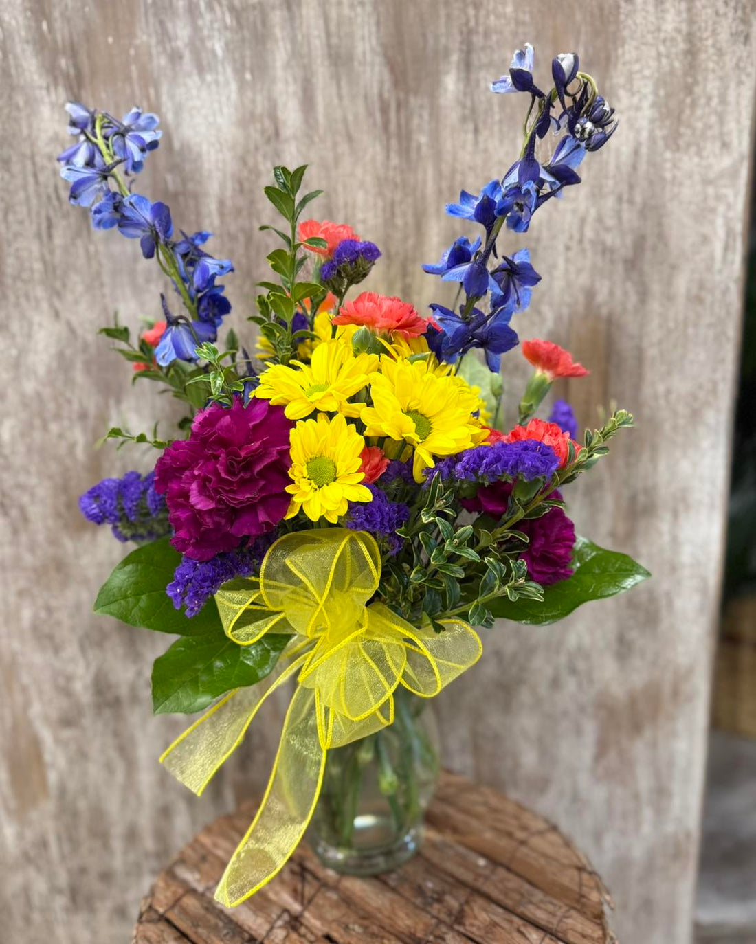 Colorful bouquet freshly arranged by professional florist