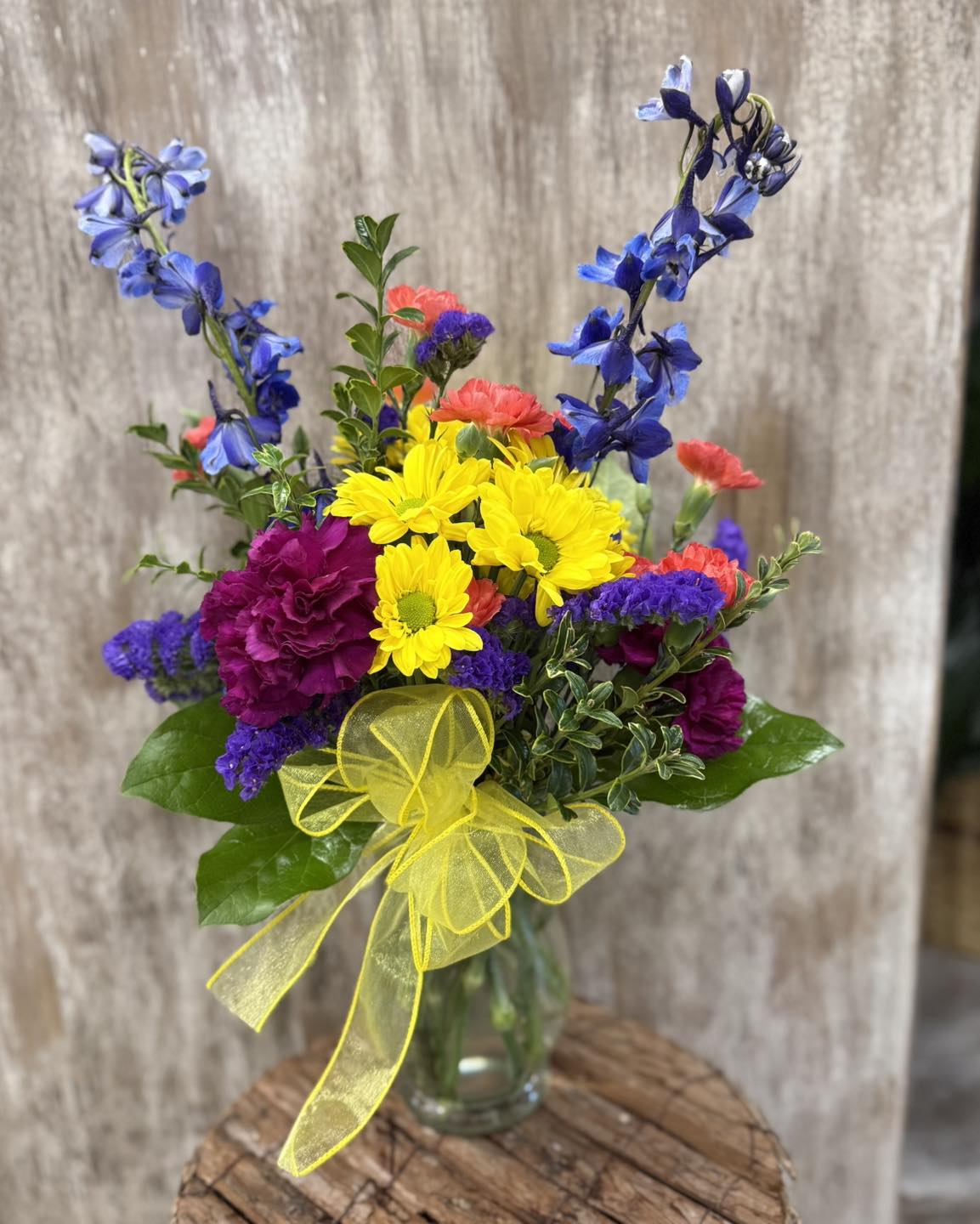 Colorful bouquet freshly arranged by professional florist