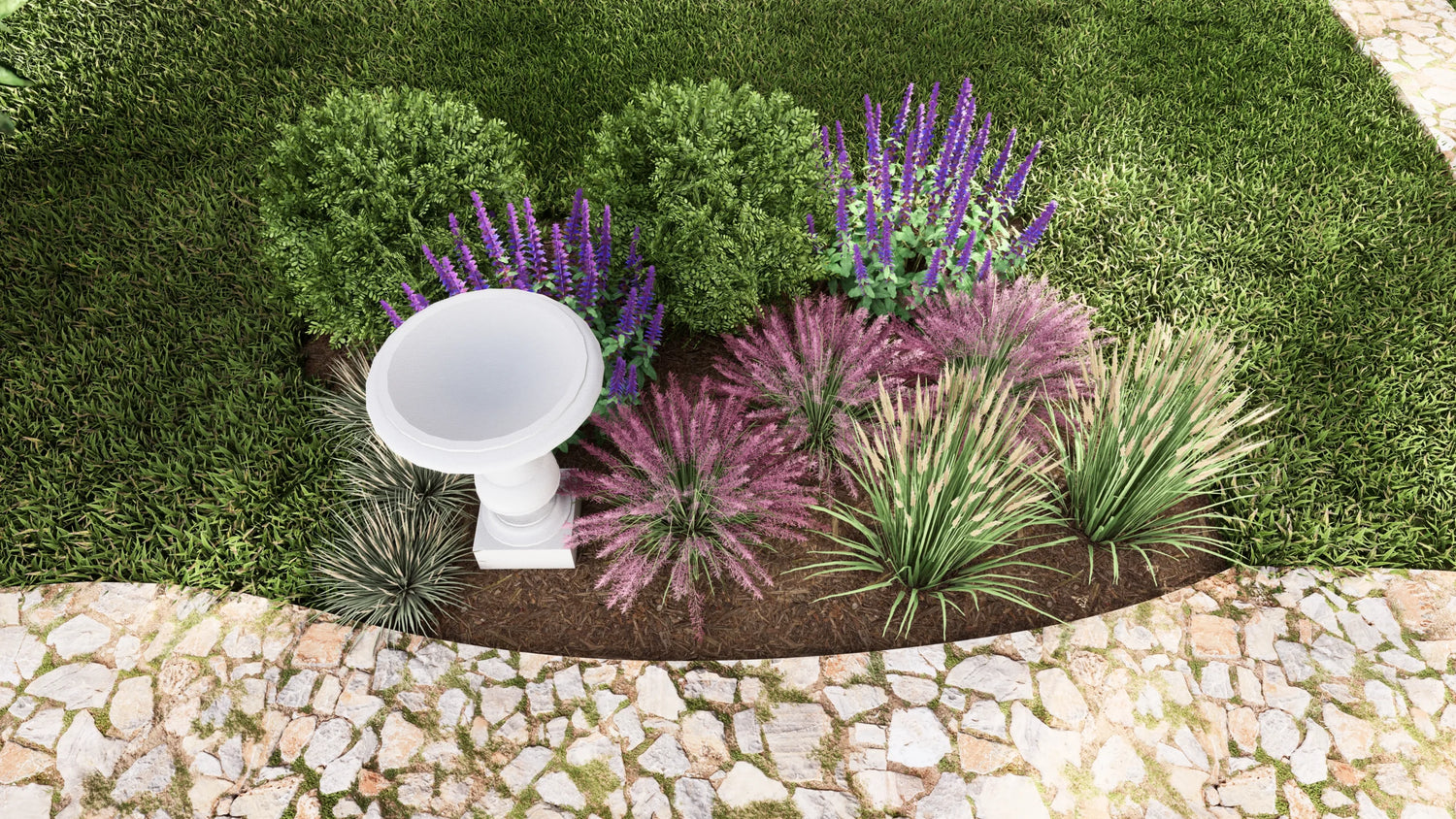 Bird Bath Garden Design 5&