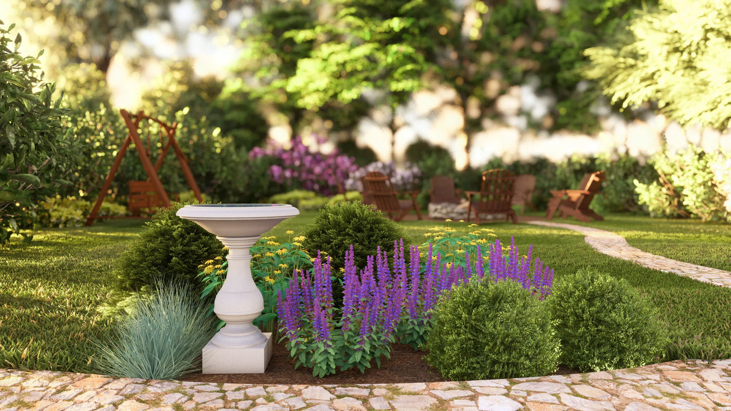 Bird Bath Garden Design 5&