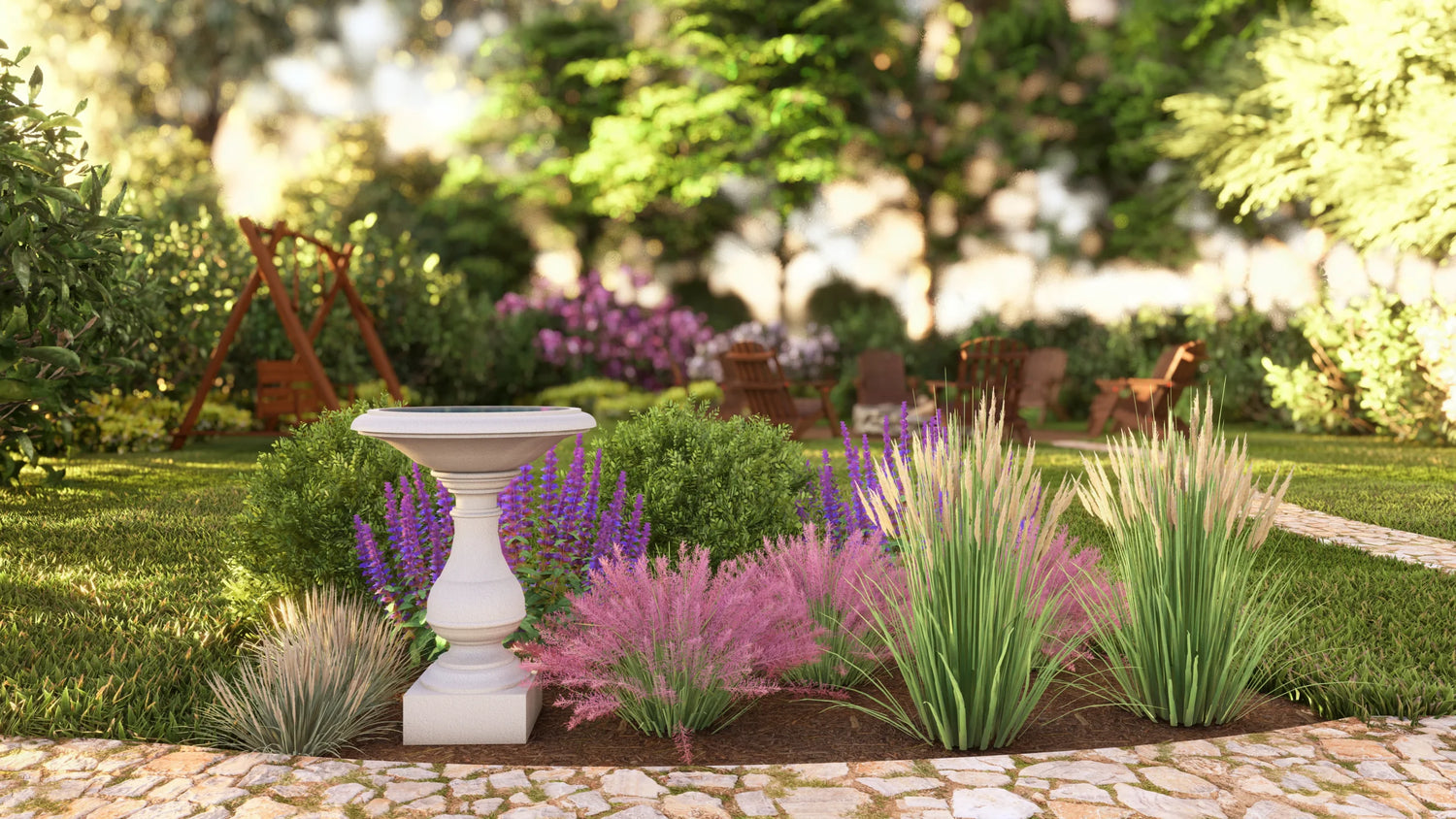 Bird Bath Garden Design 5&