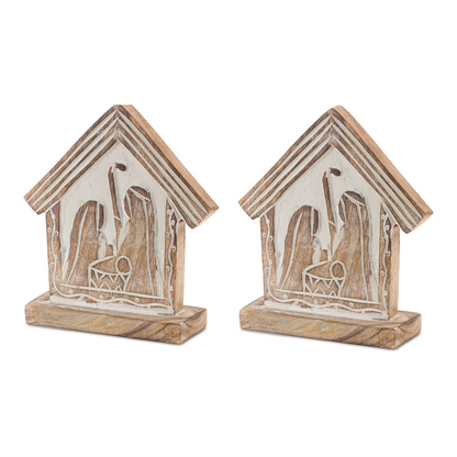 Holy Family (Set of 2) 6.5"L X 7.25"H MDF
