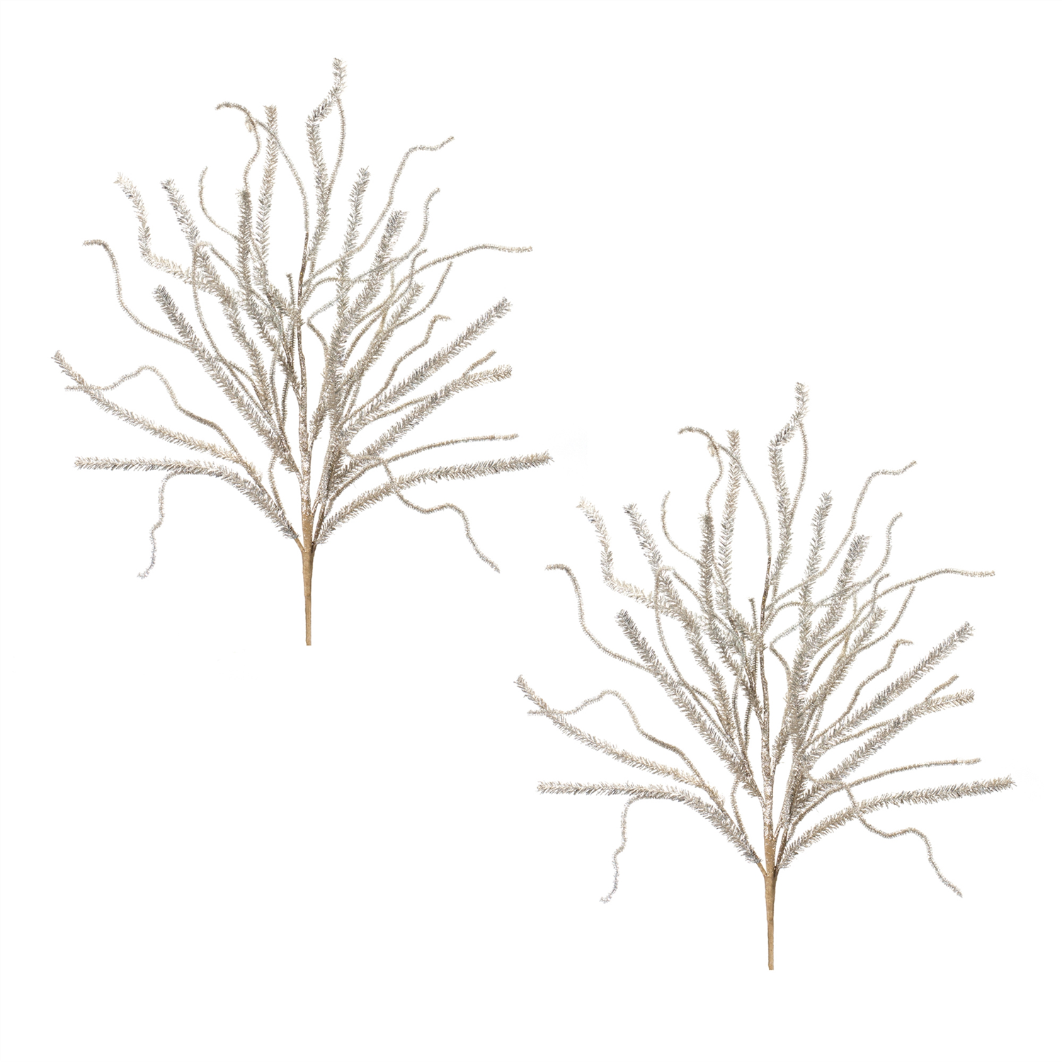 Glittered Pine Tinsel Branch (Set of 2)