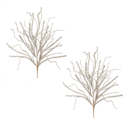 Glittered Pine Tinsel Branch (Set of 2)