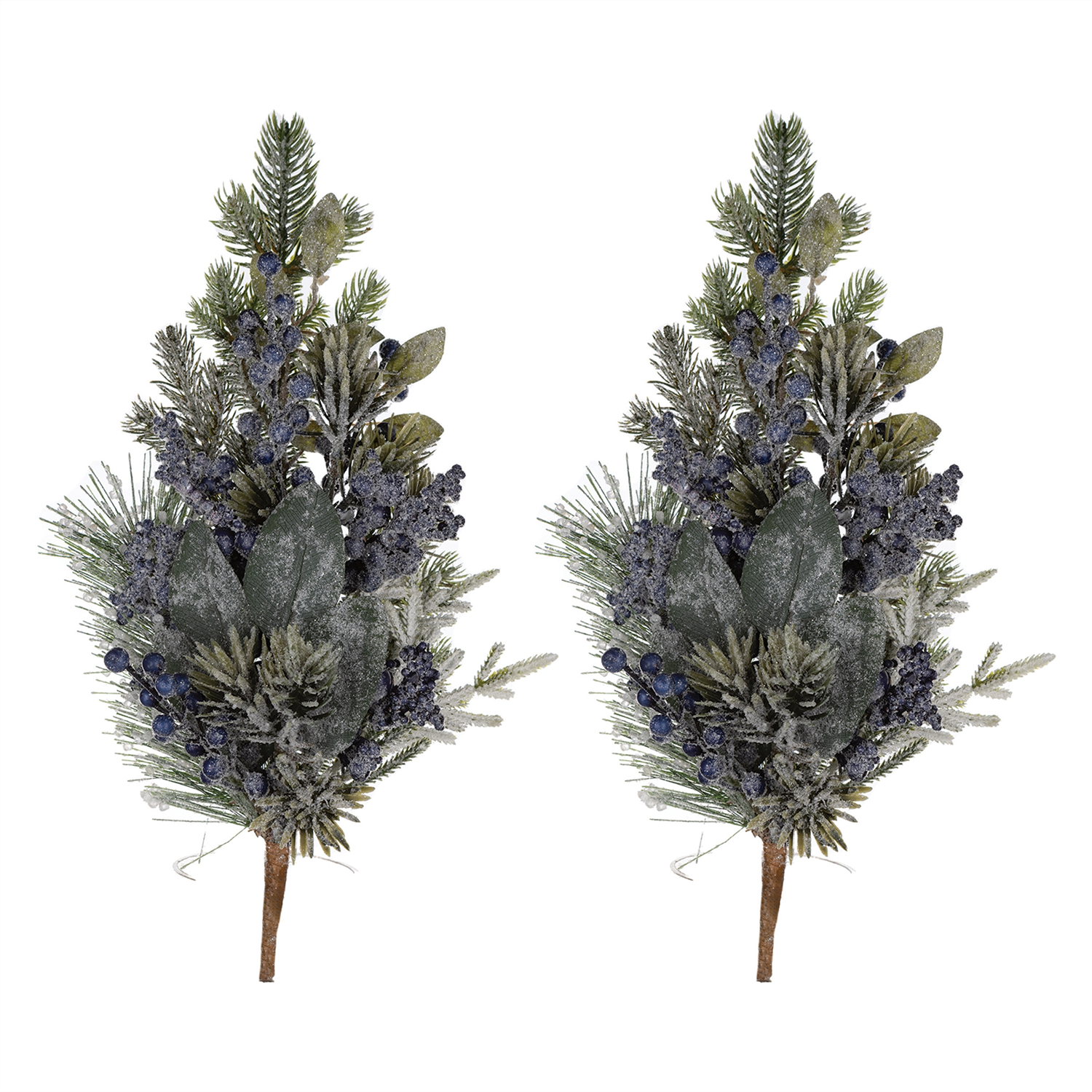 Frosted Blueberry Pine Spray (Set of 2)