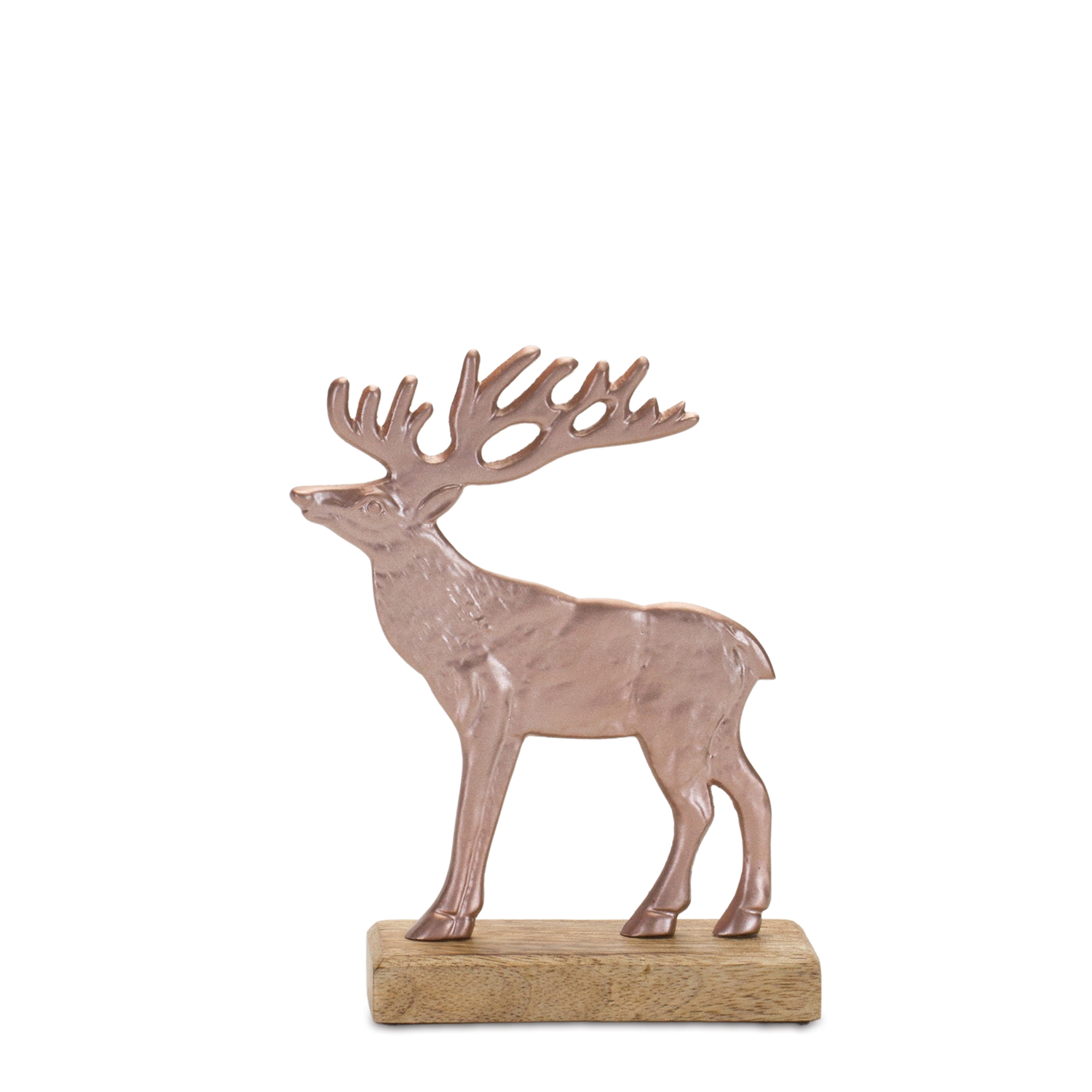 Metal Deer Silhouette with Wood Base (Set of 2)