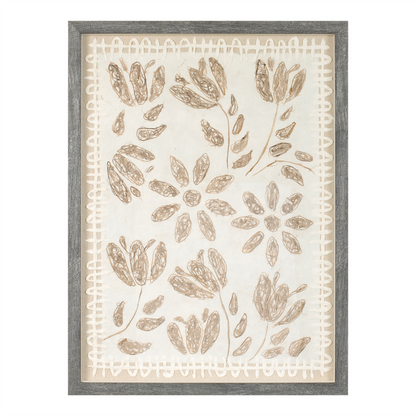 Framed Floral Wall Décor (Set of 2) 18"L x 24"H Glass/MDF/Paper