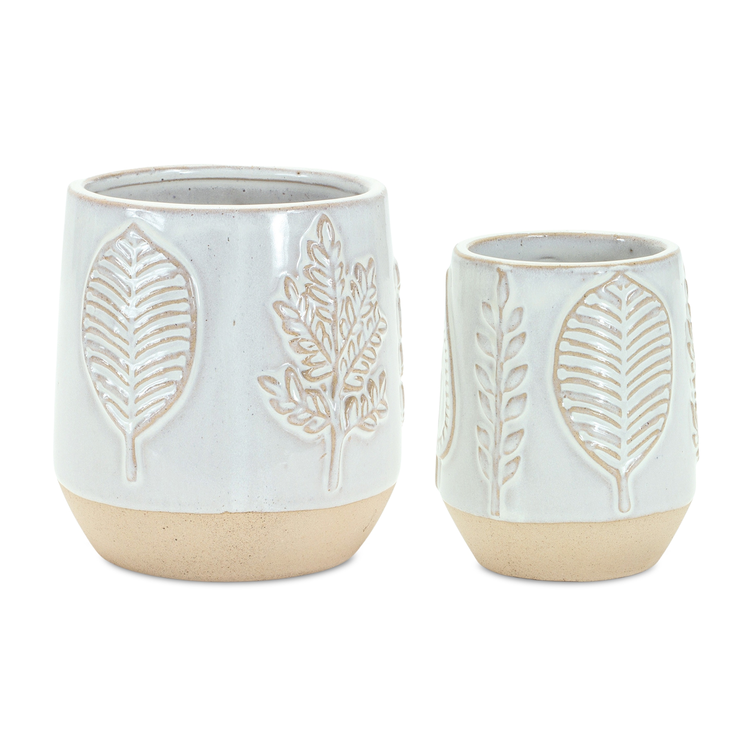 Container (Set of 2) 4.75"D x 4.25"H, 5.5"D x 5"H Porcelain