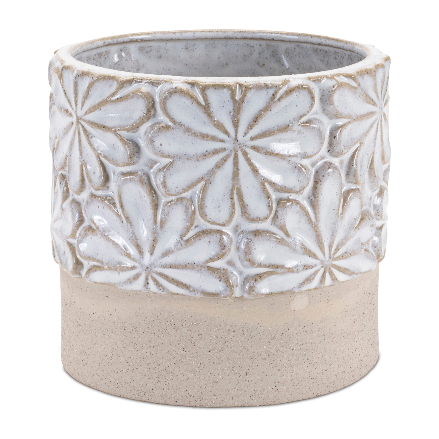 Container (Set of 2) 4"D x 4"H, 6"D x 5"H Ceramic