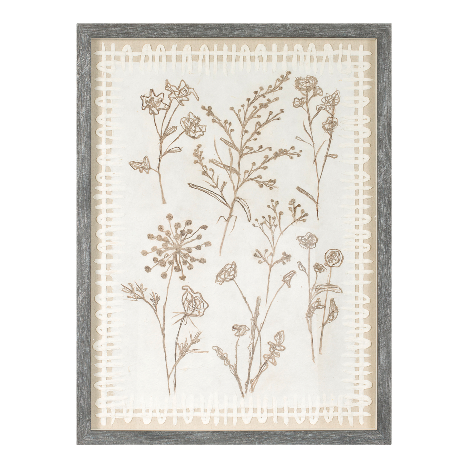 Framed Floral Wall Décor (Set of 2) 18"L x 24"H Glass/MDF/Paper