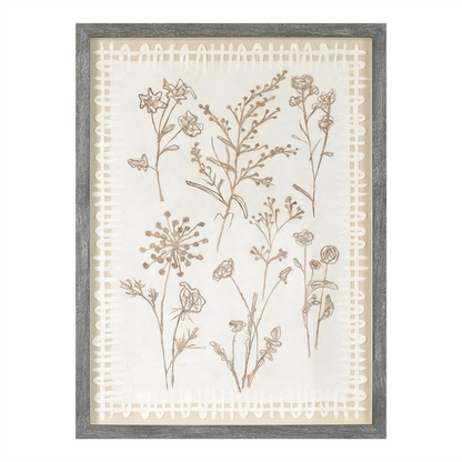 Framed Floral Wall Décor (Set of 2) 18"L x 24"H Glass/MDF/Paper