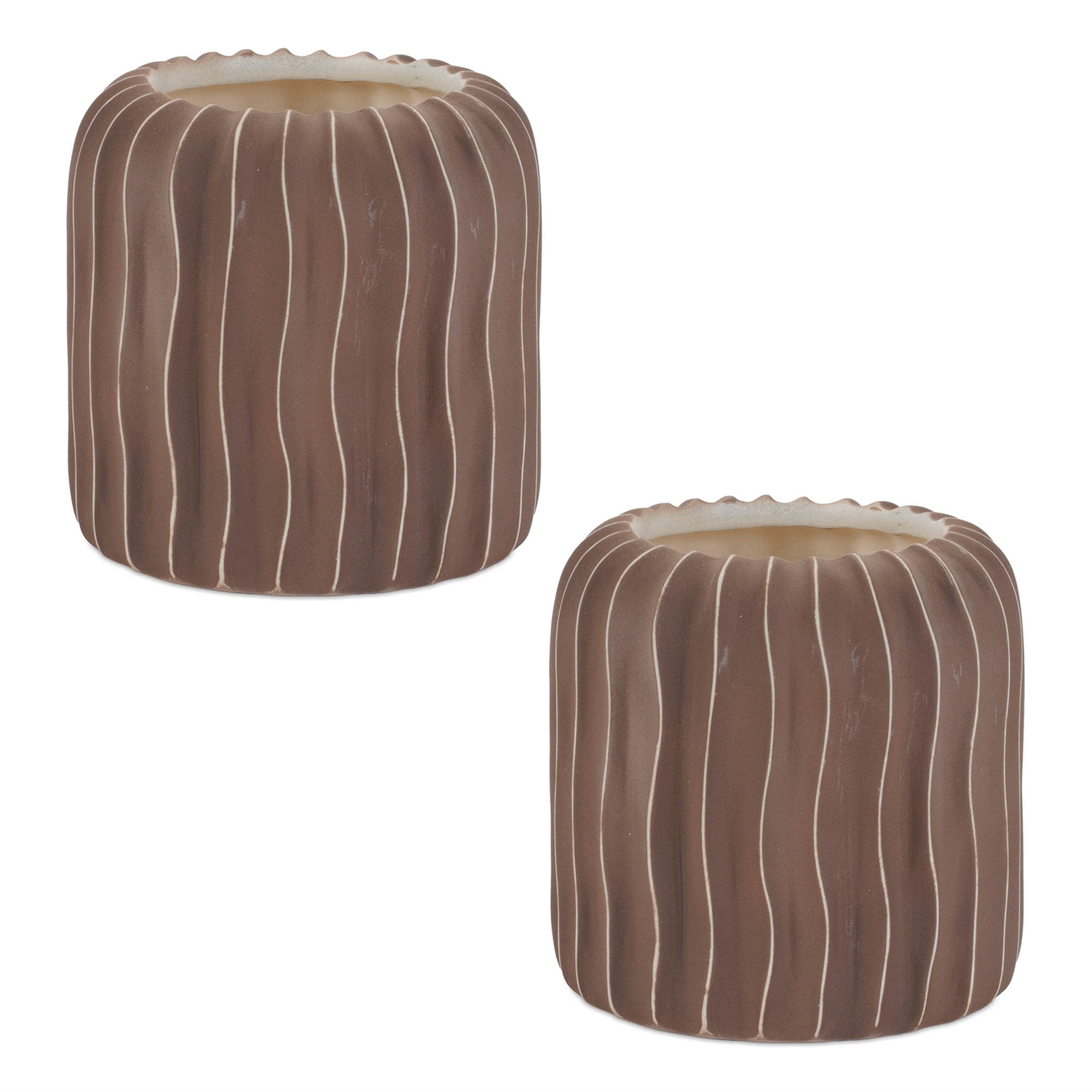 Container (Set of 2) 4.75"D x 5"H Ceramic