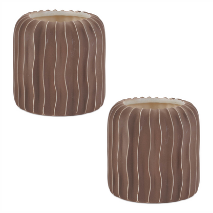 Container (Set of 2) 4.75"D x 5"H Ceramic
