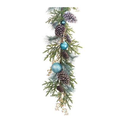 Decorated Holiday Pine Garland 6&