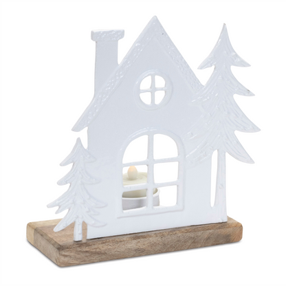 Metal House Tealight Candle Holder (Set of 2)
