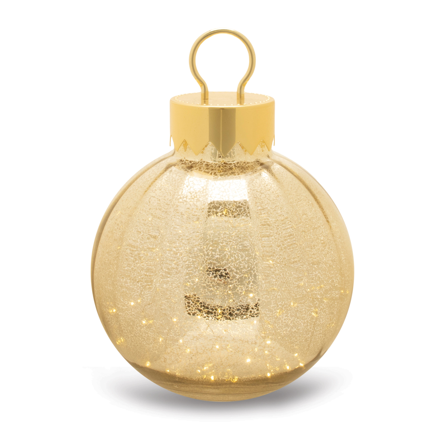 LED Ornament 9.5"D x 13"H Glass 3 AA Batteries Not Included
