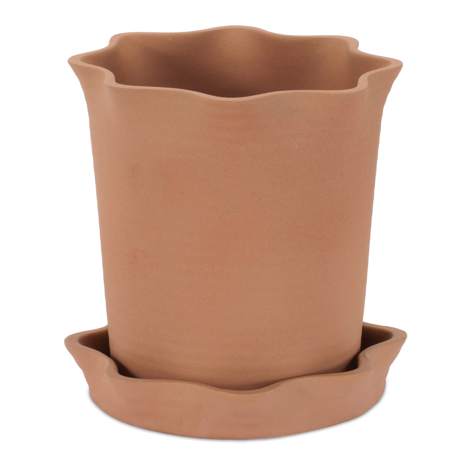 Container w/Saucer 6.5"D x 7"H Ceramic
