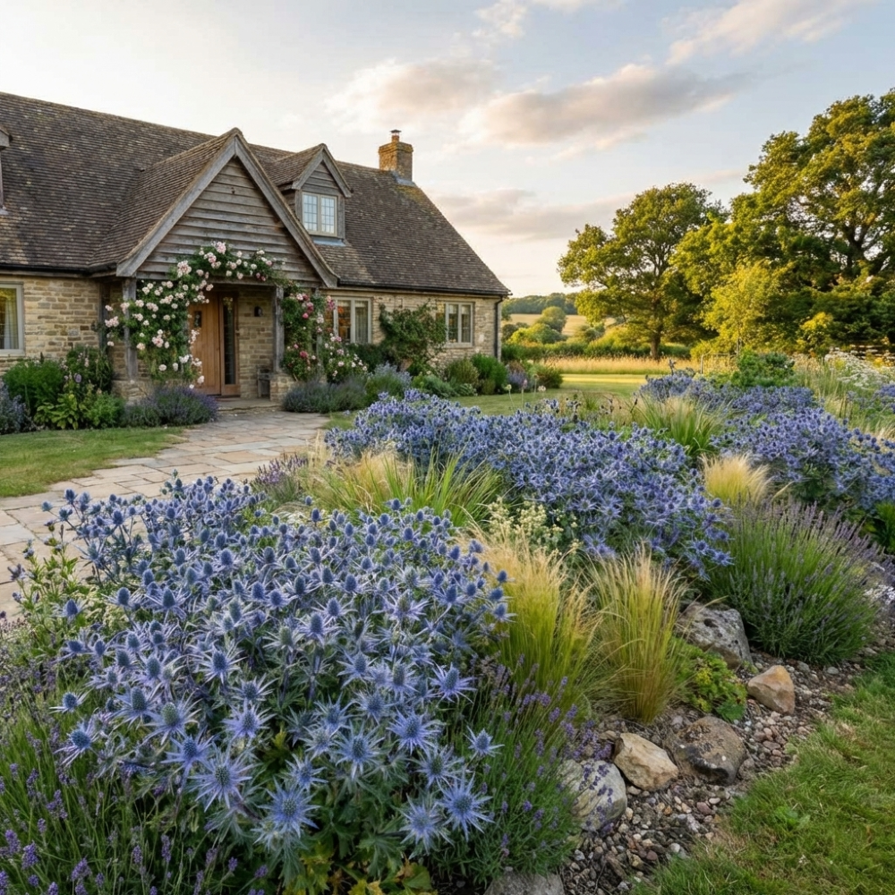 Blue Glitter Sea Holly (Eryngium planum &